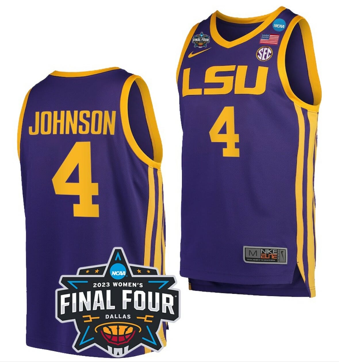 Flau'jae Johnson Jersey LSU Tigers College Basketball 2023 National Championship Bound Purple #4