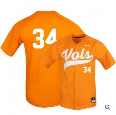 Garrett Crochet Jersey Tennessee Volunteers Baseball NCAA College Elite Orange Alumni #34