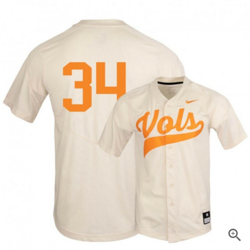 Garrett Crochet Jersey Tennessee Volunteers Baseball NCAA College Elite White Alumni #34