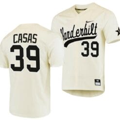 Gavin Casas Jersey Vanderbilt Commodores College Baseball Replica Cream #39