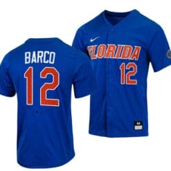 Hunter Barco Jersey Florida Gators Baseball NCAA College Full-Button Royal #12