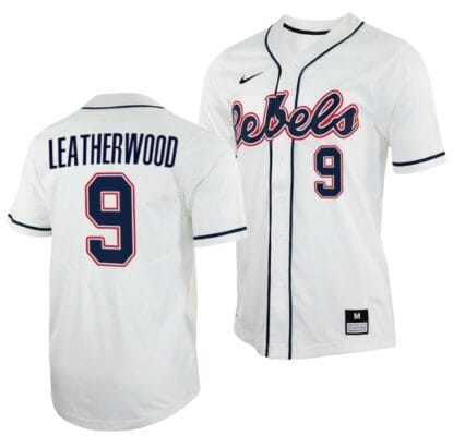 Hayden Leatherwood Jersey Ole Miss Rebels College Baseball White #9