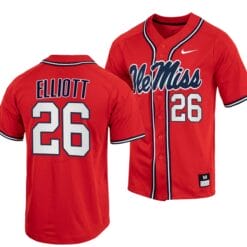Hunter Elliott Jersey Ole Miss Rebels College Baseball Red #26