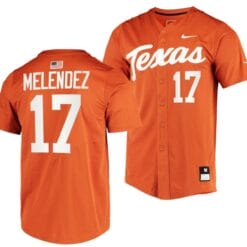 Ivan Melendez Jersey Texas Longhorns College Baseball Full-Button Orange #17