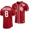 John Spikerman Jersey Oklahoma Sooners Baseball NCAA College Crimson 125th Season Full-Button #8