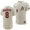 Jace Bohrofen Jersey Arkansas Razorbacks College Baseball Full-Button Natural #8