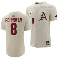 Jace Bohrofen Jersey Arkansas Razorbacks College Baseball Full-Button Natural #8
