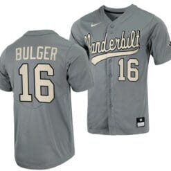 Jack Bulger Jersey Vanderbilt Commodores College Baseball Full-Button Grey #16
