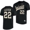 Jack Leiter Jersey Vanderbilt Commodores College Baseball Replica Black #22