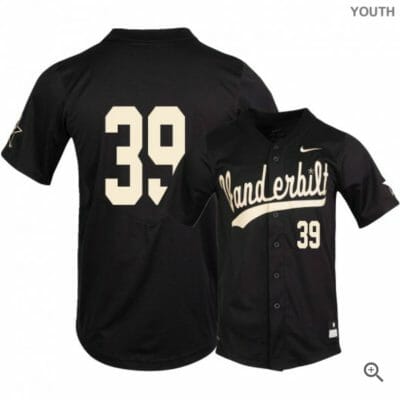 Jake Eder Jersey Vanderbilt Commodores Baseball NCAA College Black Alumni #39