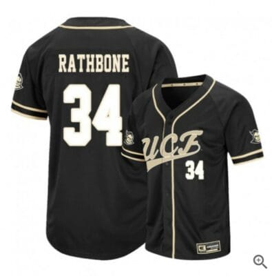 Jordan Rathbone Jersey UCF Knights Baseball NCAA College Black Alumni #34