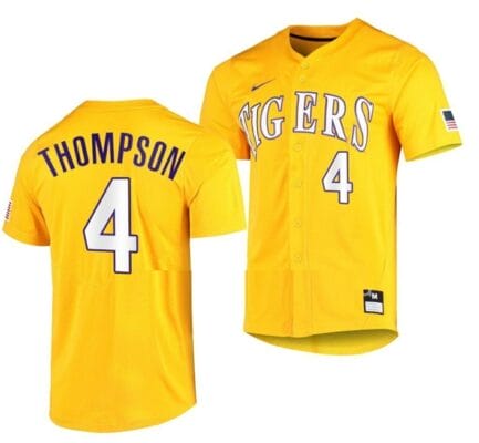 Jordan Thompson Jersey Lsu Tigers Baseball NCAA College Vapor Untouchable Elite Gold #4