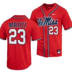 Josh Mallitz Jersey Ole Miss Rebels College Baseball Red #23