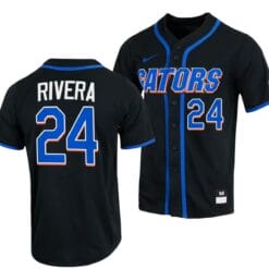 Josh Rivera Jersey Florida Gators Baseball NCAA College Black Full-Button #24