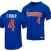 Jud Fabian Jersey Florida Gators College Baseball Full-Button Royal #4