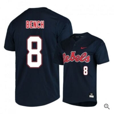 Justin Bench Jersey Ole Miss Rebels Baseball NCAA College Black Alumni #8
