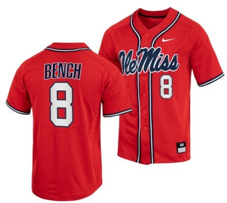 Justin Bench Jersey Ole Miss Rebels College Baseball Red #8