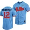 Kemp Alderman Jersey Ole Miss Rebels College Baseball Blue #12