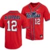 Kemp Alderman Jersey Ole Miss Rebels College Baseball Red #12