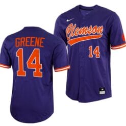 Khalil Greene Jersey Clemson Tigers College Baseball Purple Full-Button #14