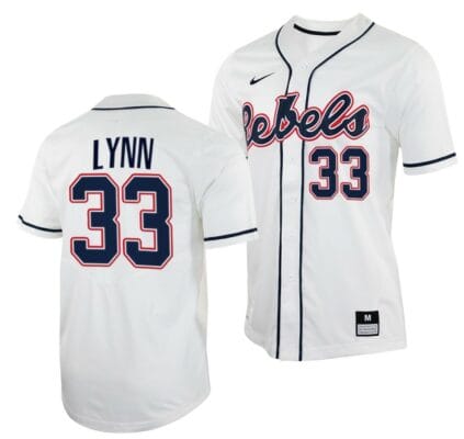 Lance Lynn Jersey Ole Miss Rebels College Baseball White #33