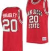 Matt Bradley Jersey San Diego State Aztecs College Basketball Red Retro #20