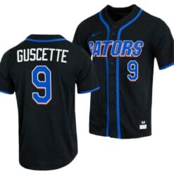 Mac Guscette Jersey Florida Gators College Baseball Full-Button Black #9