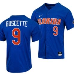 Mac Guscette Jersey Florida Gators College Baseball Full-Button Royal #9