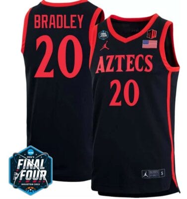 Matt Bradley Jersey San Diego State Aztecs College Basketball 2023 NCAA Final Four Black #20