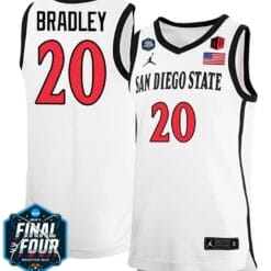 Matt Bradley Jersey San Diego State Aztecs College Basketball 2023 NCAA Final Four White #20