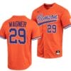 Max Wagner Jersey Clemson Tigers College Baseball Orange Full-Button #29