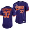 Nick Hoffmann Jersey Clemson Tigers College Baseball Purple Full-Button #37