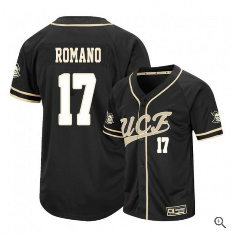 Nick Romano Jersey UCF Knights Baseball NCAA College Black Alumni #17