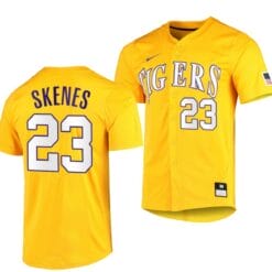 Paul Skenes Jersey LSU Tigers Baseball NCAA College 2023 MLB Draft Top prospects Gold #23