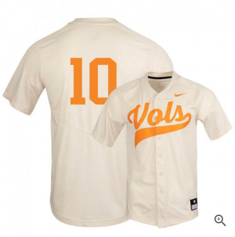 Pete Derkay Jersey Tennessee Volunteers Baseball NCAA College Elite White #10