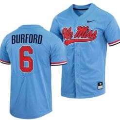 Reagan Burford Jersey Ole Miss Rebels College Baseball Blue #6