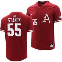 Ryne Stanek Jersey Arkansas Razorbacks College Baseball Cardinal #55