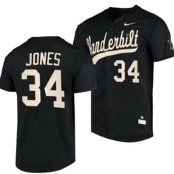 Spencer Jones Jersey Vanderbilt Commodores Baseball NCAA College Black #34