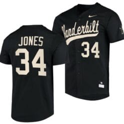 Spencer Jones Jersey Vanderbilt Commodores College Baseball Replica Black #34