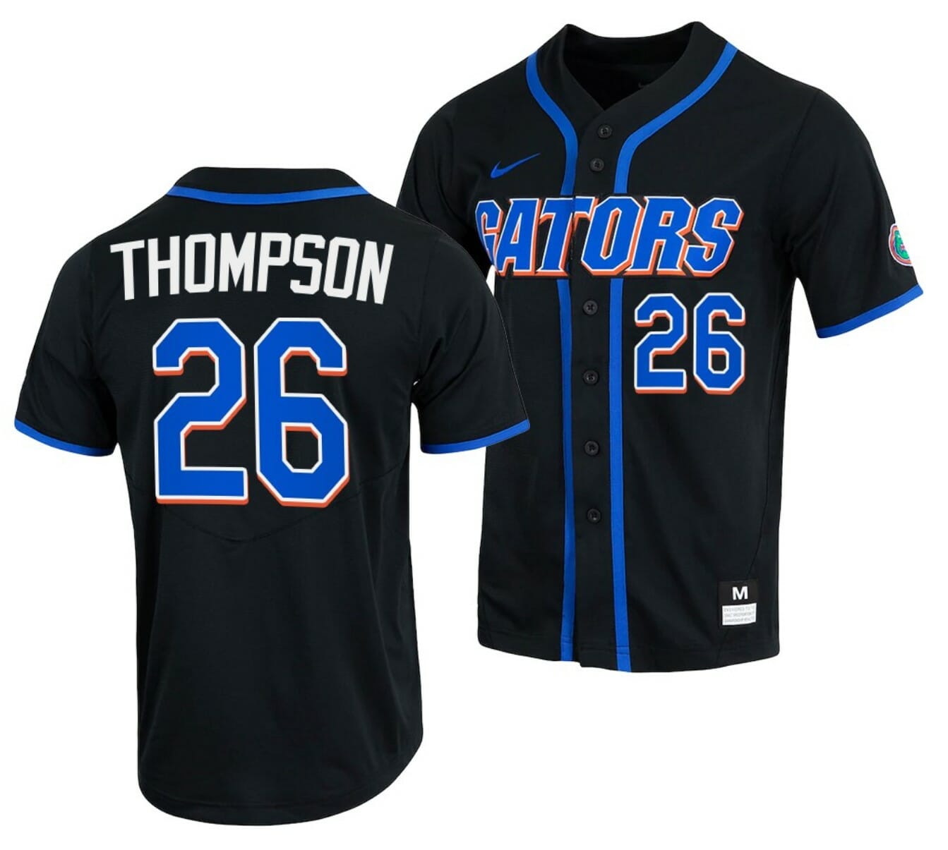 Sterlin Thompson Jersey Florida Gators College Baseball Full-Button Black #26