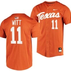 Tanner Witt Jersey Texas Longhorns Baseball NCAA College 2023 MLB Draft Top prospects Orange #11