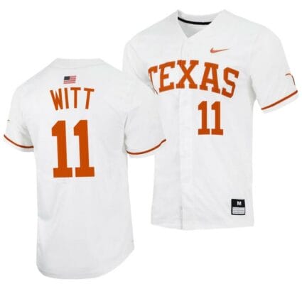 Tanner Witt Jersey Texas Longhorns Baseball NCAA College 2023 MLB Draft Top prospects White #11