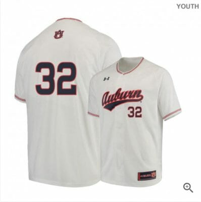 Tanner Burns Jersey Auburn Tigers Baseball NCAA College White Alumni #32