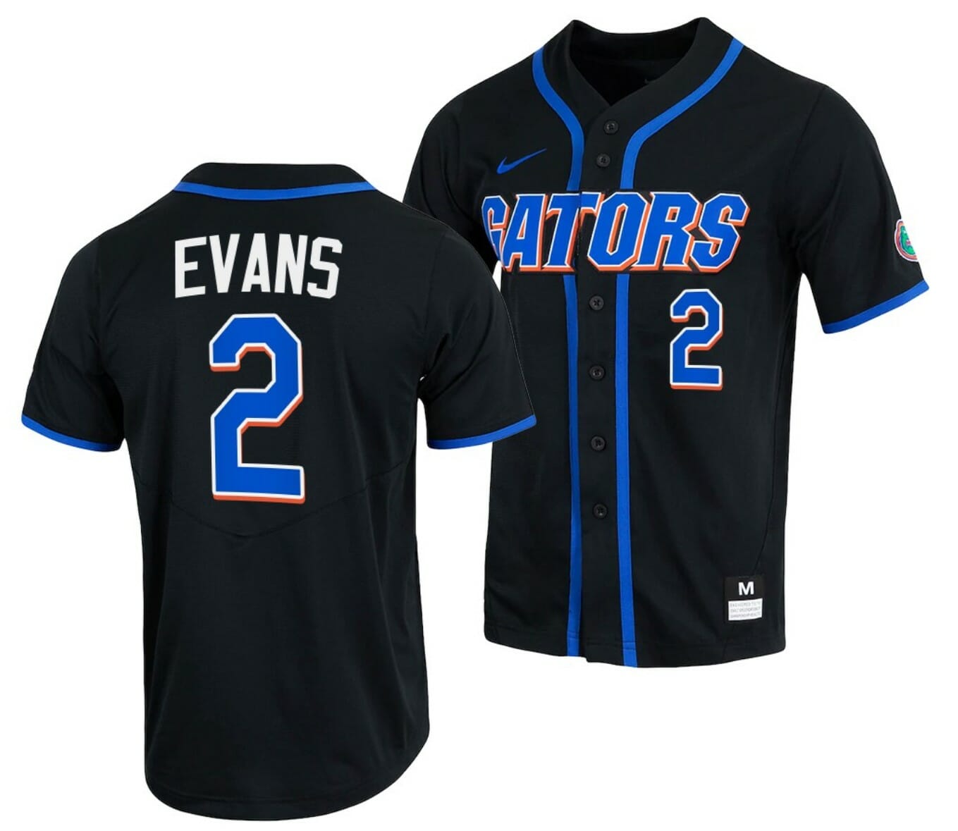 Ty Evans Jersey Florida Gators College Baseball Full-Button Black #2