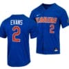 Ty Evans Jersey Florida Gators College Baseball Full-Button Royal #2