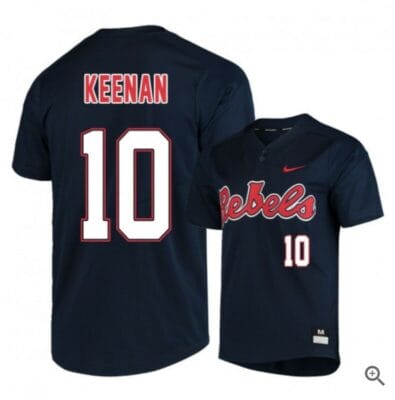 Tyler Keenan Jersey Ole Miss Rebels Baseball NCAA College Black Alumni #10