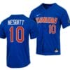 Tyler Nesbitt Jersey Florida Gators College Baseball Full-Button Royal #10