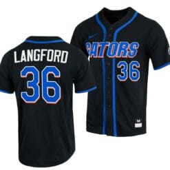 Wyatt Langford Jersey Florida Gators College Baseball Full-Button Black #36