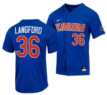 Wyatt Langford Jersey Florida Gators College Baseball Full-Button Royal #36