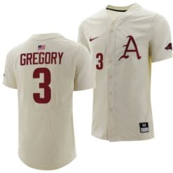 Zack Gregory Jersey Arkansas Razorbacks College Baseball Full-Button Natural #3